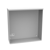 18186-SC3R-NK - 18X6X18 Screw Cover Type 3R Ul Listed Steel No Knockouts Ansi 61 Gray Quad D Knockout For Lock Emboss Mounting Holes In Back